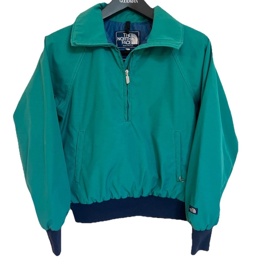 VTG North Face Jacket Windbreaker Womens 1/4 Zip Teal Green Made USA Med / Lg